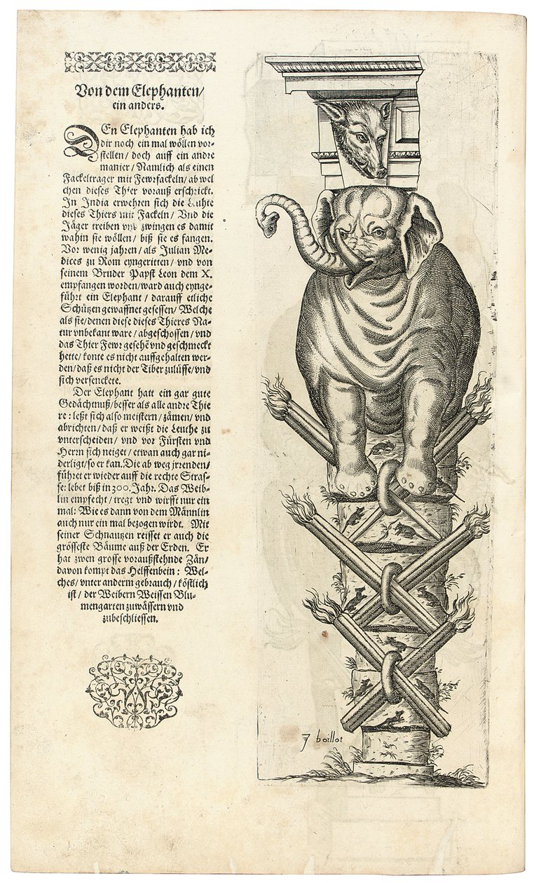 Kolumn med figuren av en elefant, 1604 av Joseph Boillot