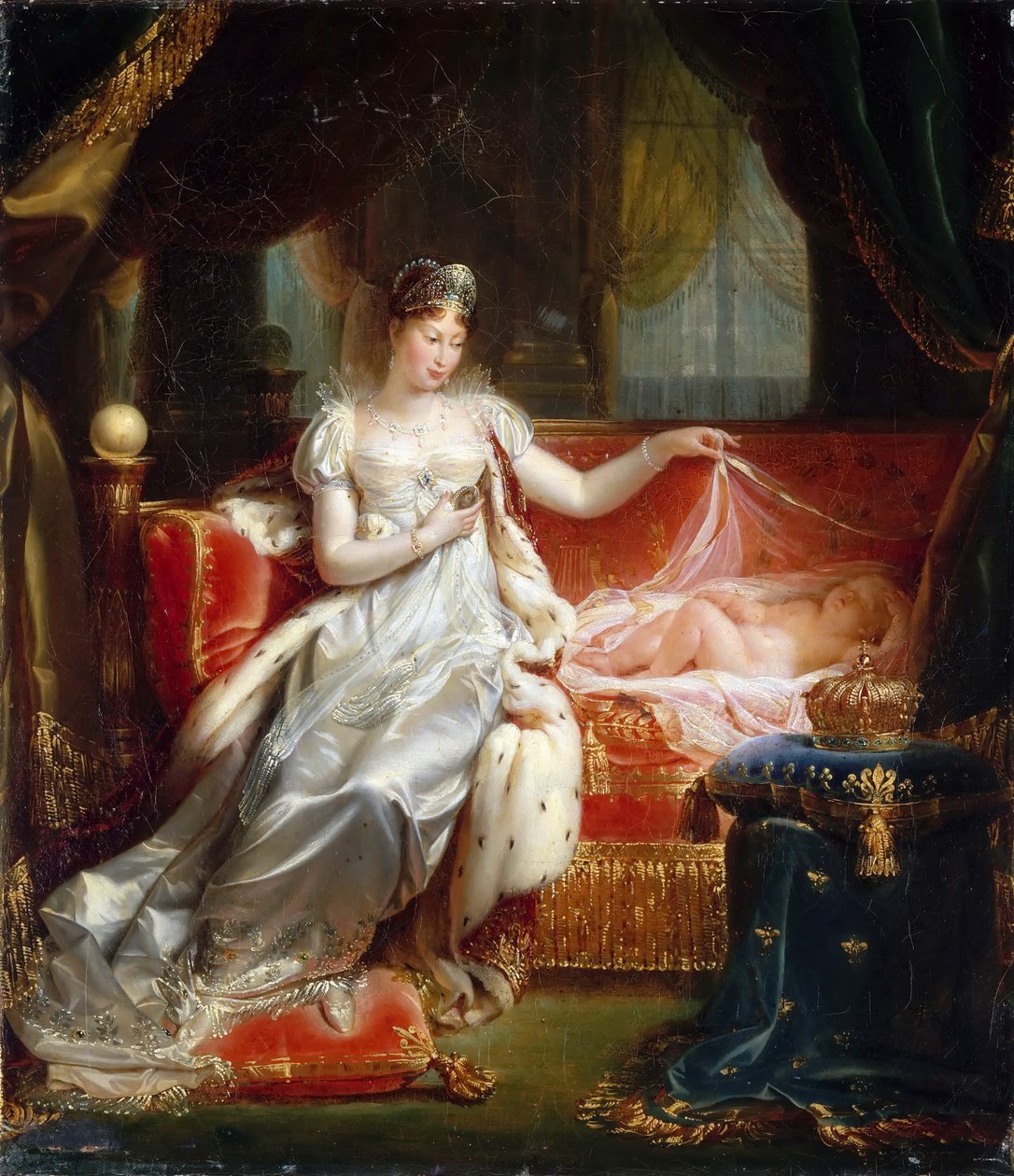 Kejsarinnan Marie-Louise med den sovande kungen av Rom av Joseph Boniface Franque