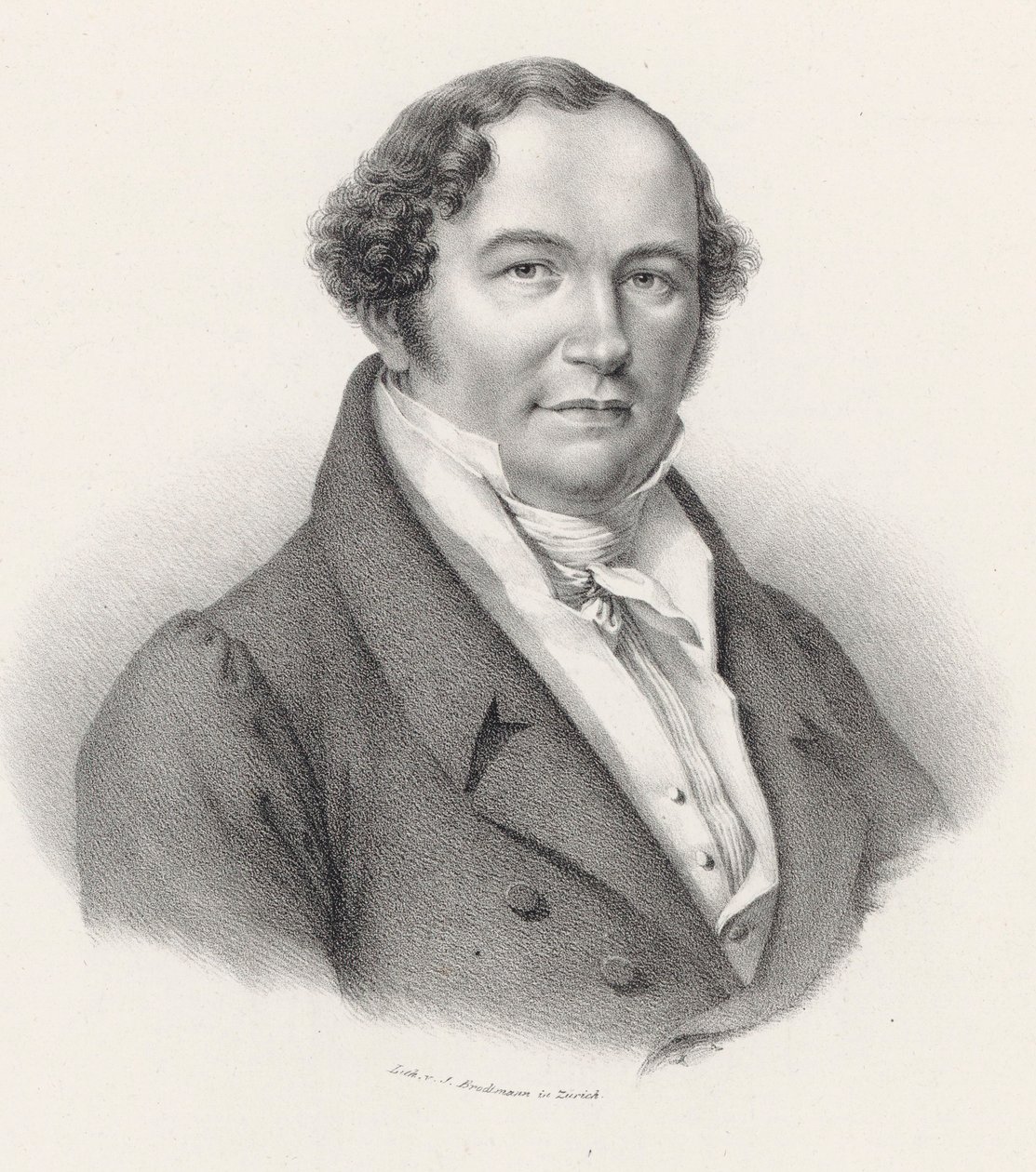 Porträtt av kompositören Conradin Kreutzer 1780-1849. av Joseph Brodtmann