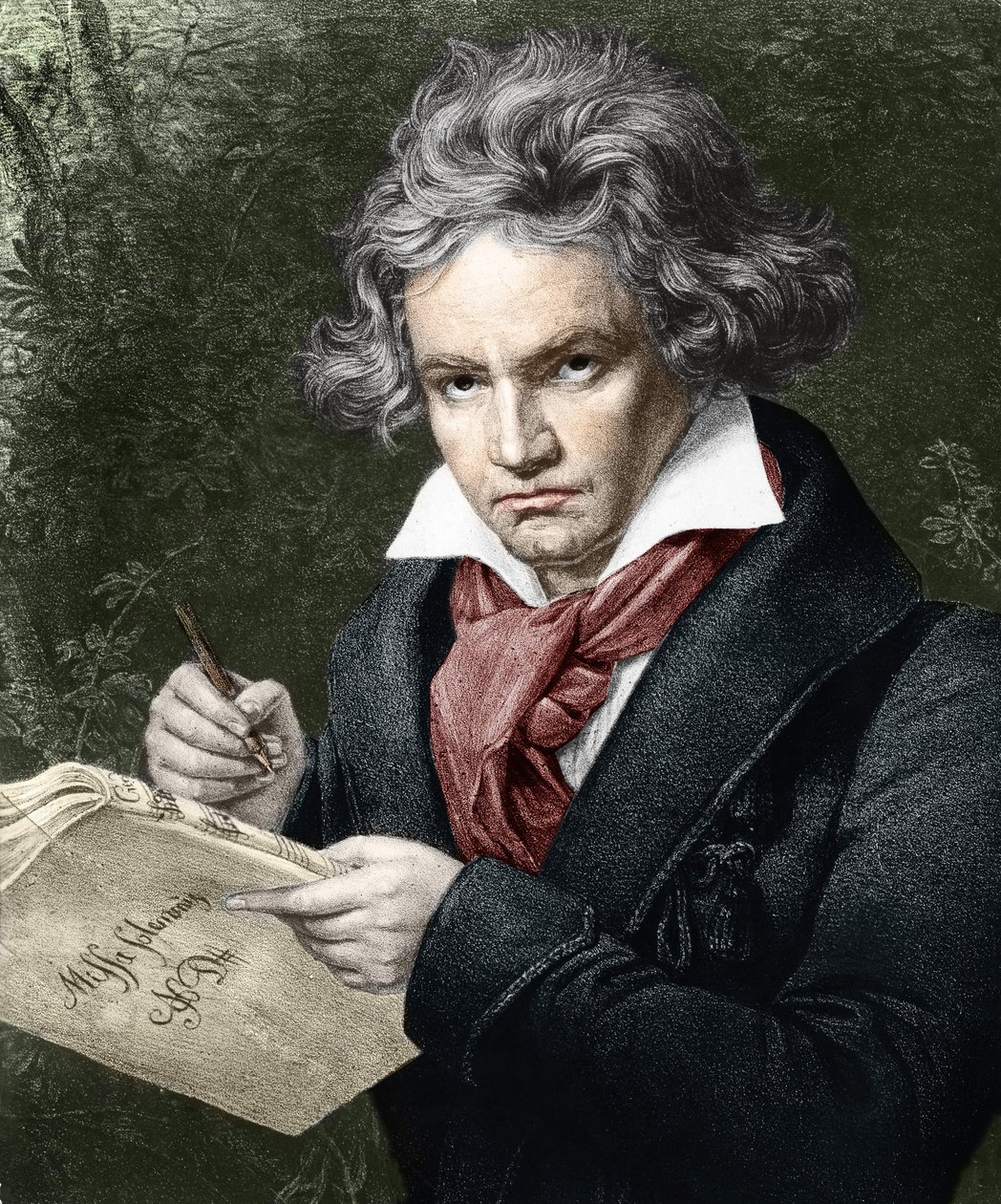 Ludwig van Beethoven (1770-1827), komponerande la Missa solemnis, efter Karl Joseph Stieler (1781-1858) av Joseph Carl (after) Stieler