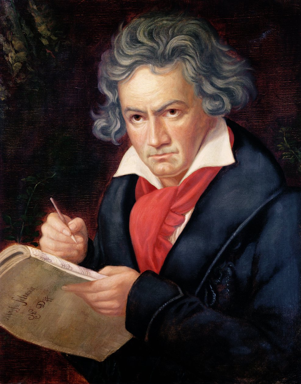 Ludwig van Beethoven (1770-1827) komponerar sin "Missa Solemnis" av Joseph Carl Stieler