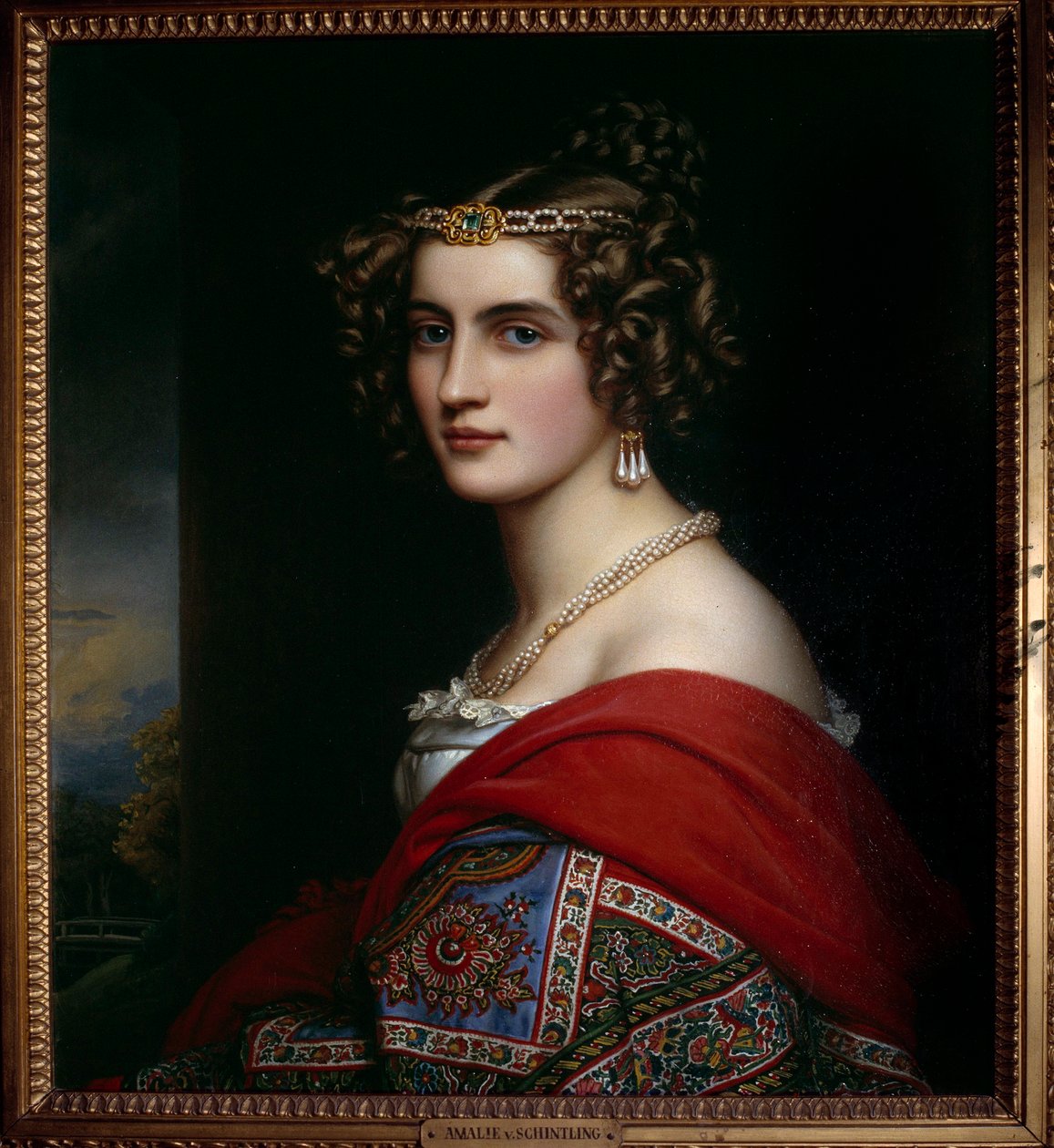 Porträtt av Amalie von Schintling Målning av Josef Karl Stieler (1781-1858) 1831 München. Chateau De Nymphenburg av Joseph Carl Stieler