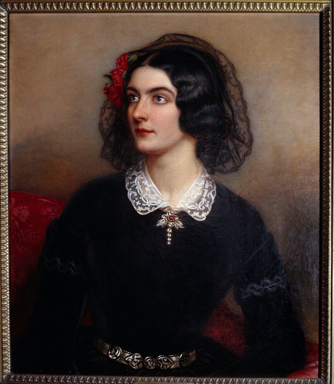 Porträtt av Lola Montes eller Montez (olja på duk) av Joseph Carl Stieler