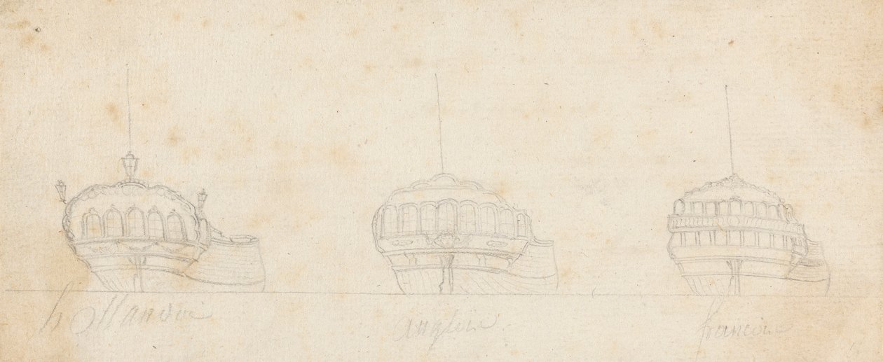 Dekorativa akter av tre skepp av Joseph Cartwright