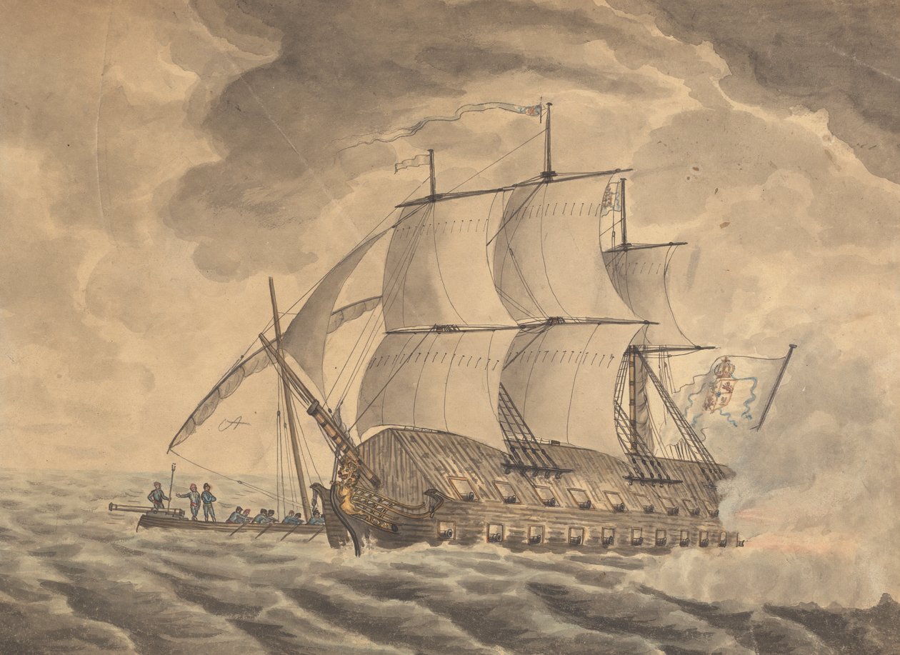 Skräpfartyg anställd mot Gibralter..Enstaka skräpfartyg av Joseph Cartwright
