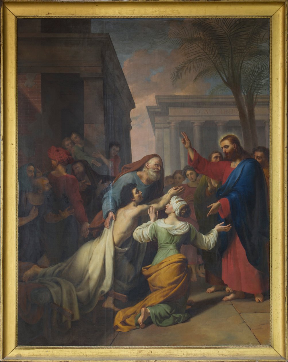 Uppståndelsen av sonen till änkan i Naim. Olja på duk av Jacques Chabord (1786-1848). Mittskepp i katedralen Sens av Joseph Chabord