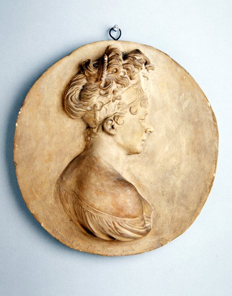 Cirkulär relief av Madame Recamier, ca 1801-1802 (terrakotta) av Joseph Chinard