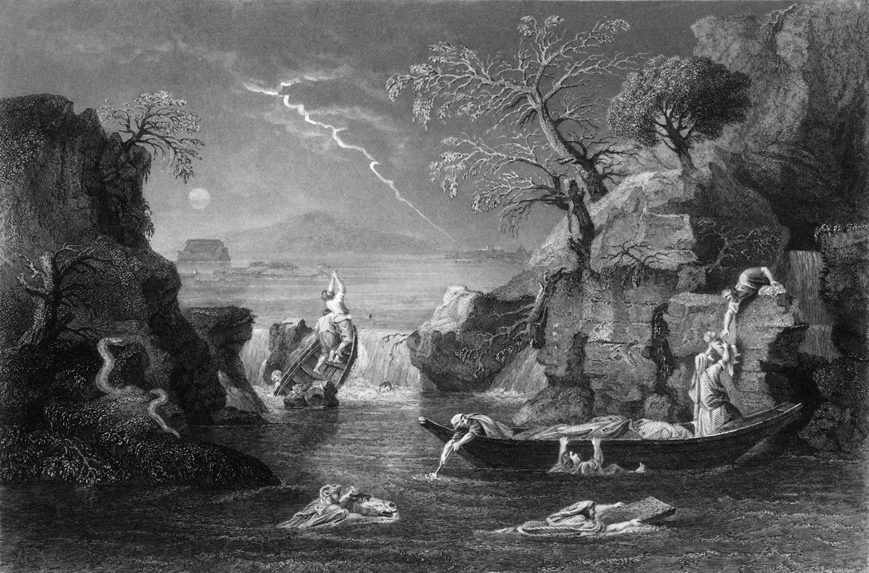 Samma dag bröts alla det stora djupets fontäner upp..., mitten av 1800-talet. av Joseph Clayton Bentley