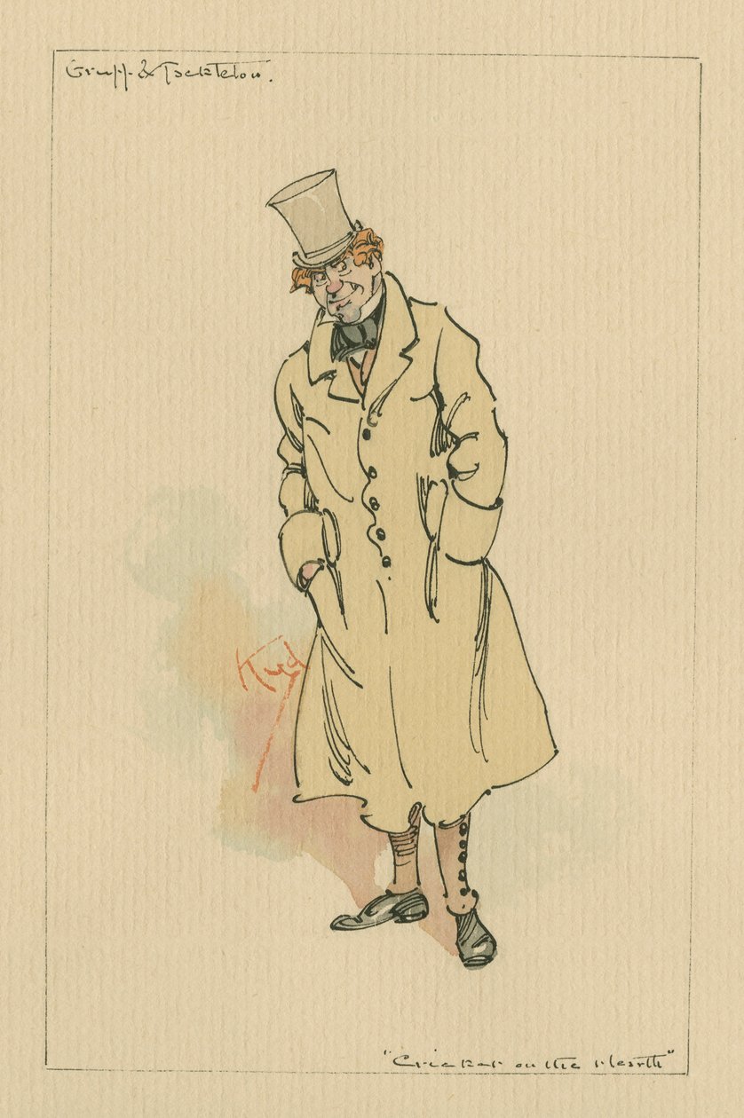 Gruff und Tackleton - The Cricket on the Hearth, ca 1920-talet (penna och bläck med wc på papper) av Joseph Clayton Clarke