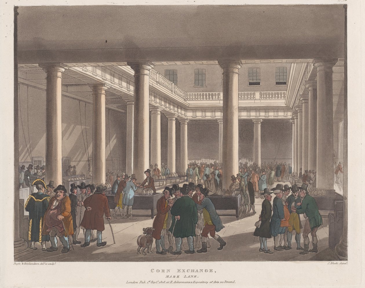Corn Exchange, Mark Lane, 1 september 1808., 1 september 1808. av Joseph Constantine Stadler