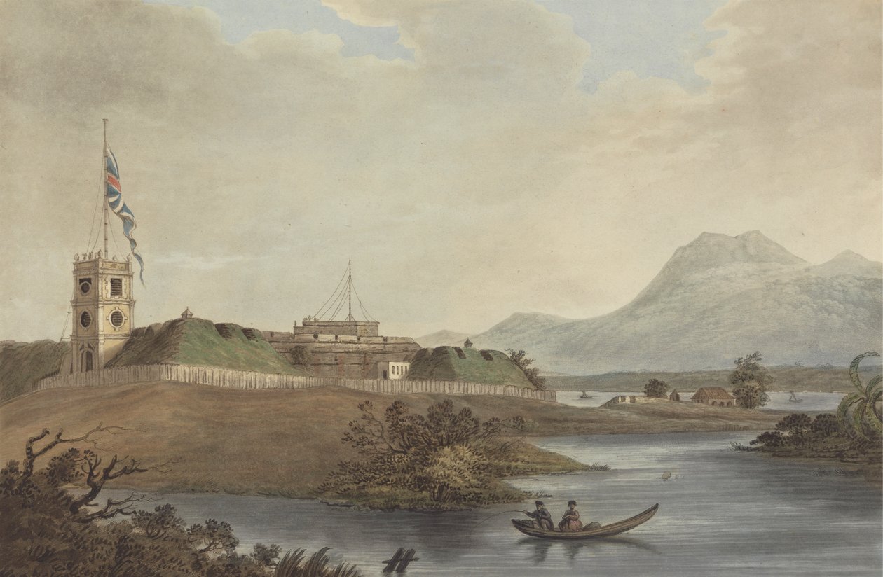 Fort Marlborough, Benkulen, Sumatra, 1799 av Joseph Constantine Stadler
