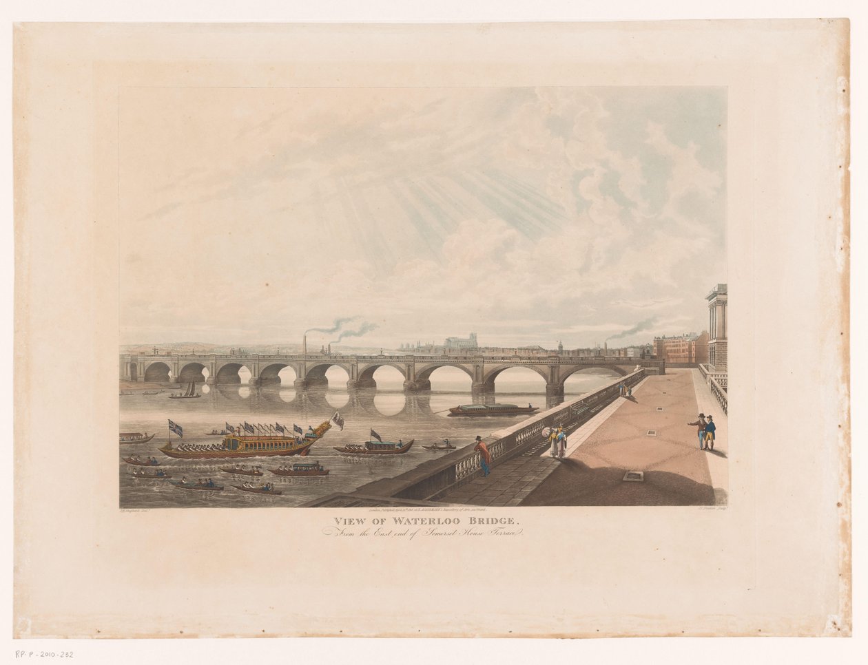 Utsikt över Waterloo Bridge från den östra sidan av terrassen på Somerset House Utsikt över Waterloo Bridge, från den östra änden av Somerset House Terrace (titel på objekt) av Joseph Constantine Stadler