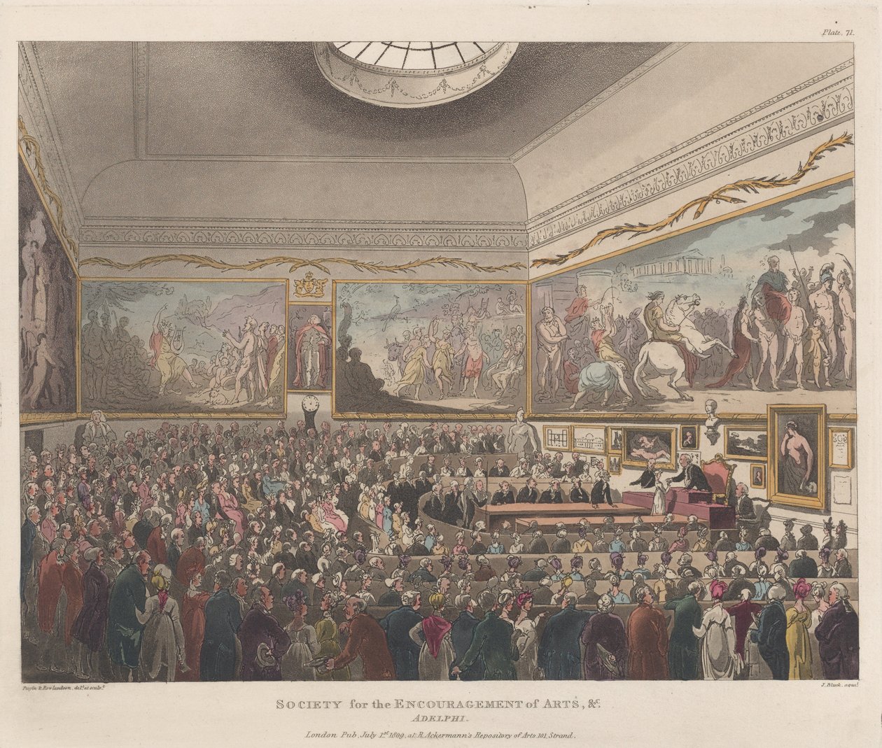 Society for the Encouragement of Arts etc., Adelphi, 1 juli 1809., 1 juli 1809. av Joseph Constantine Stadler