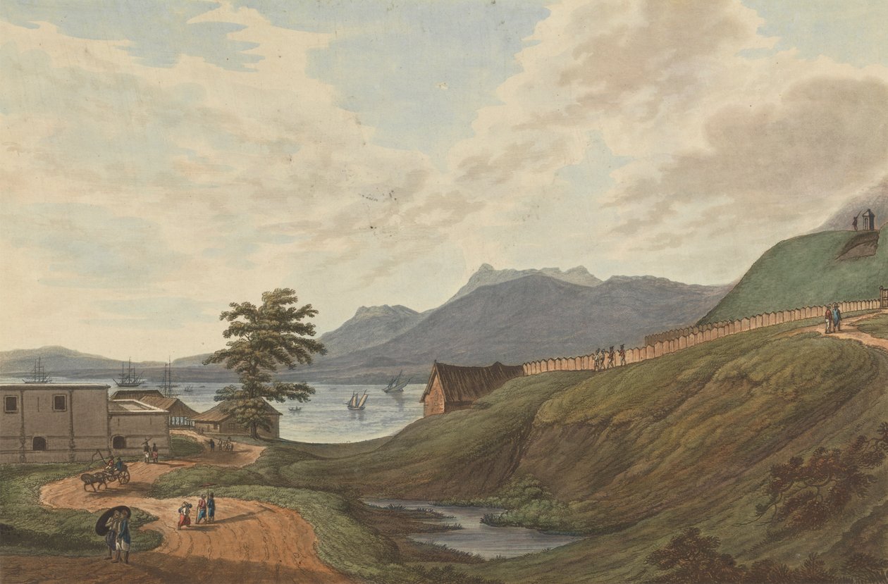 Spongy Lampu Hills Fort Marlborough, Bengkulu, Sumatra, 1799 av Joseph Constantine Stadler