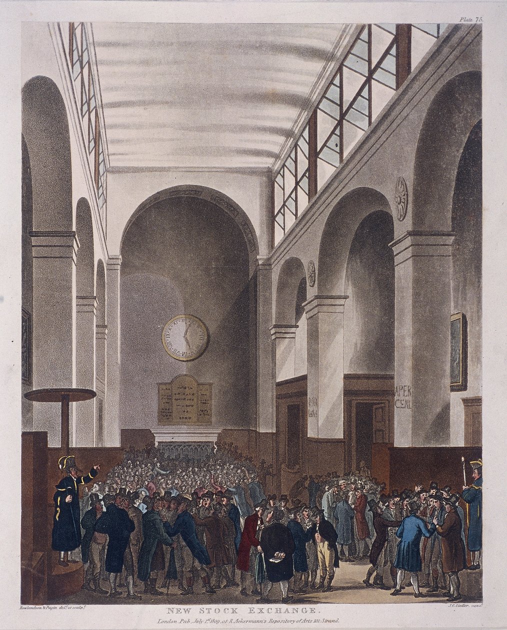 Börs, Bartholomew Lane, London, 1809 av Joseph Constantine Stadler