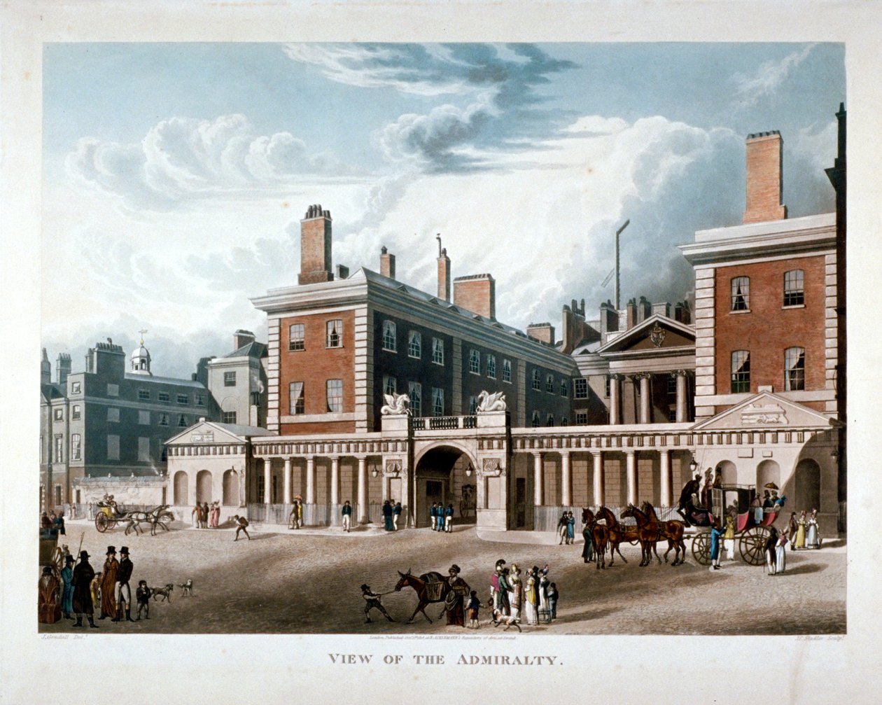 Amiralitetet, Whitehall, Westminster, London, 1818 av Joseph Constantine Stadler