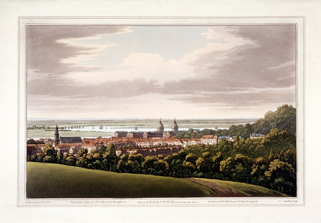 Utsikt över Greenwich, London, 1795 av Joseph Constantine Stadler