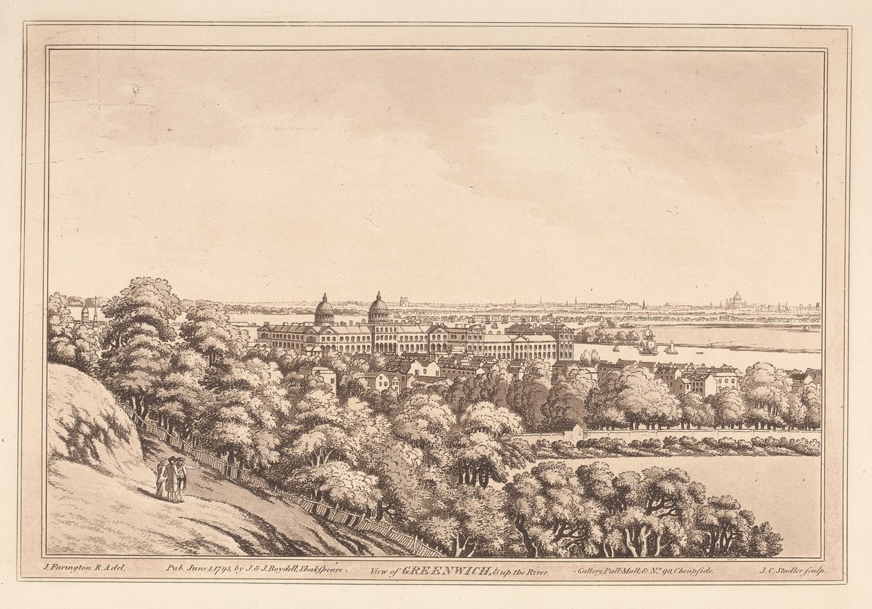 Utsikt över Greenwich och uppför floden av Joseph Constantine Stadler
