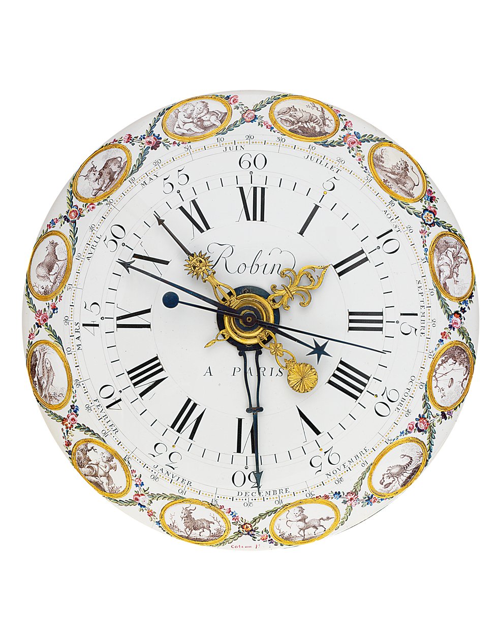 Ludvig XVI månads medel- och soltidsmantelregulator med remontoire, 1778 av Joseph Coteau