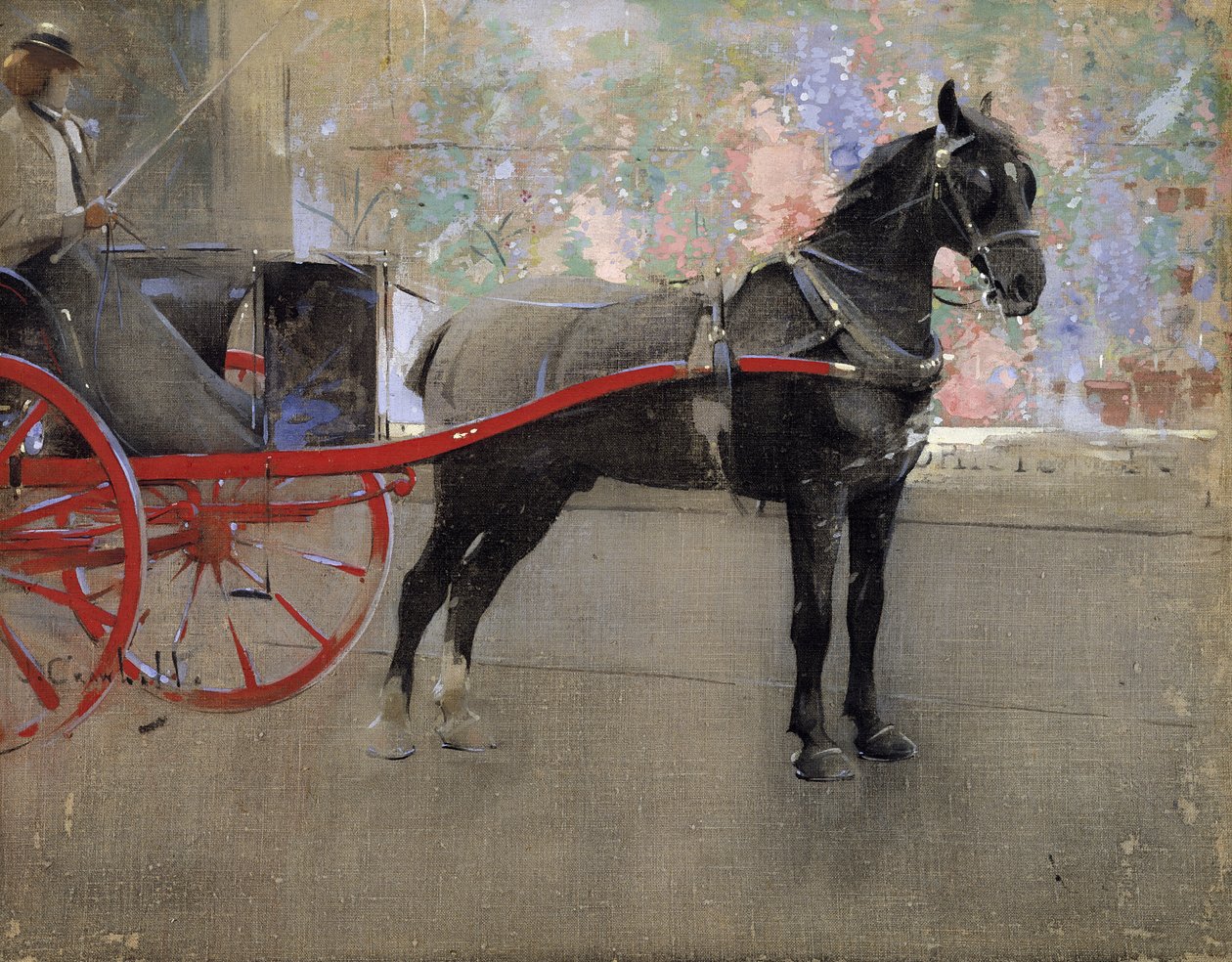 The Flower Shop (gouache på linne) av Joseph Crawhall