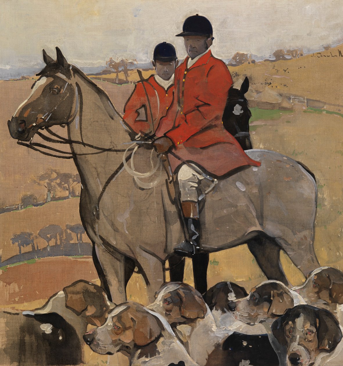 The Meet (gouache på linne) av Joseph Crawhall
