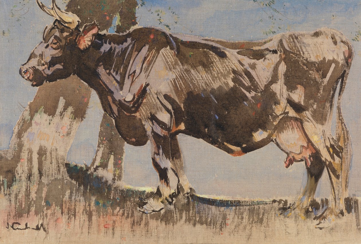Den gamla kon (gouache på linne) av Joseph Crawhall