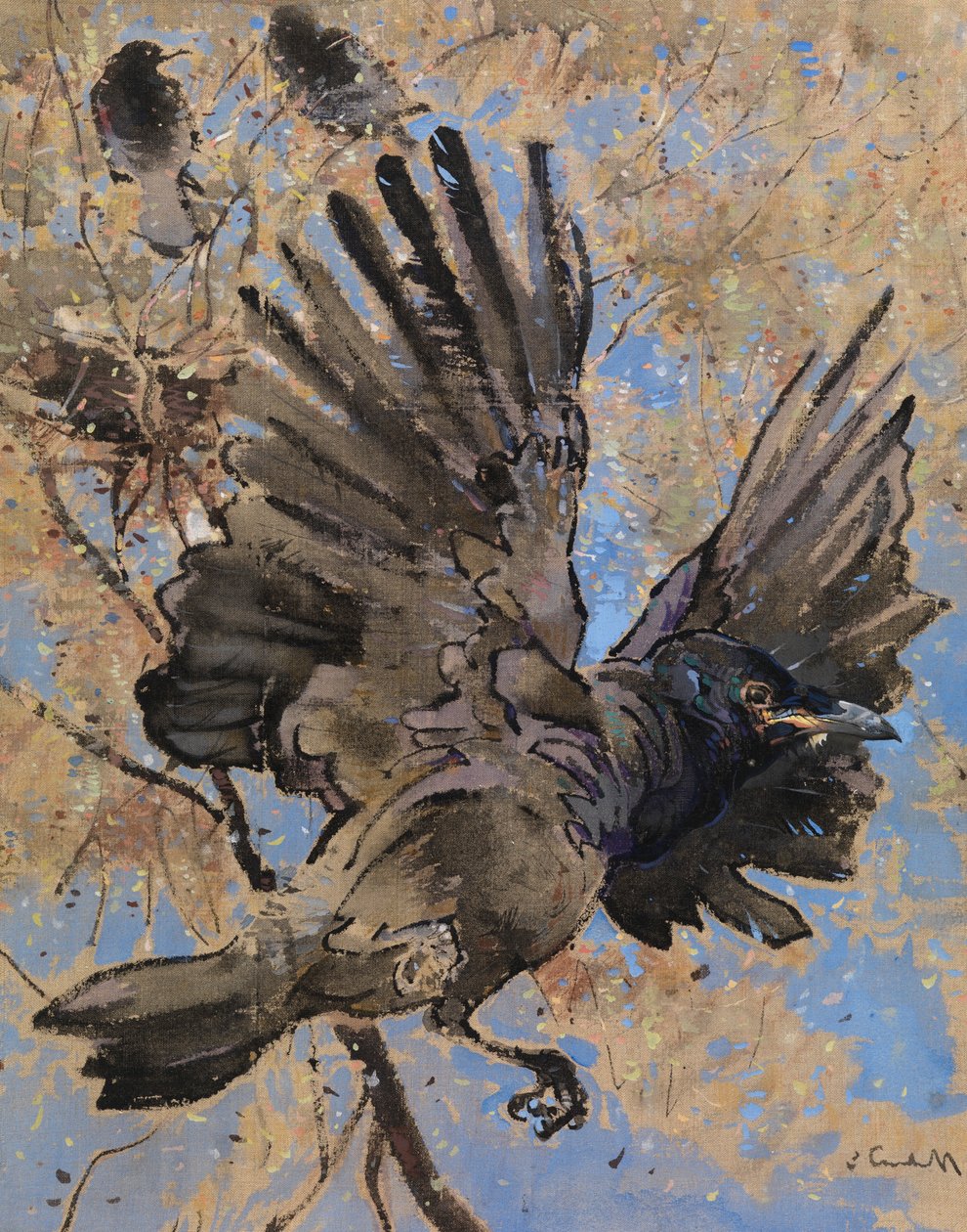 The Rooks Nest (gouache på linne) av Joseph Crawhall