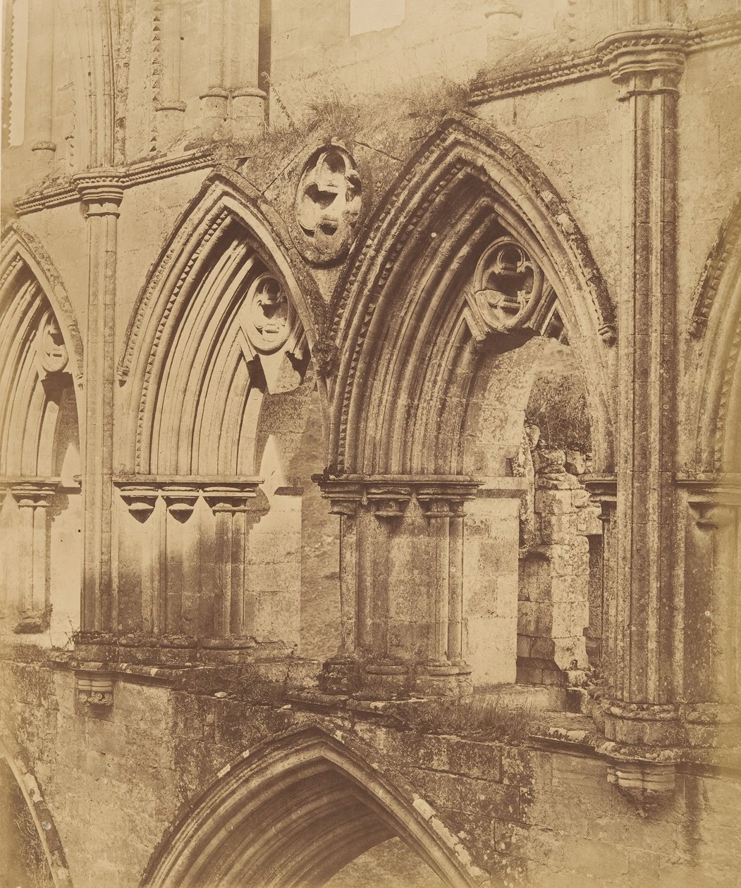 Rievaulx Abbey. Triforiumbågen, 1850 av Joseph Cundall