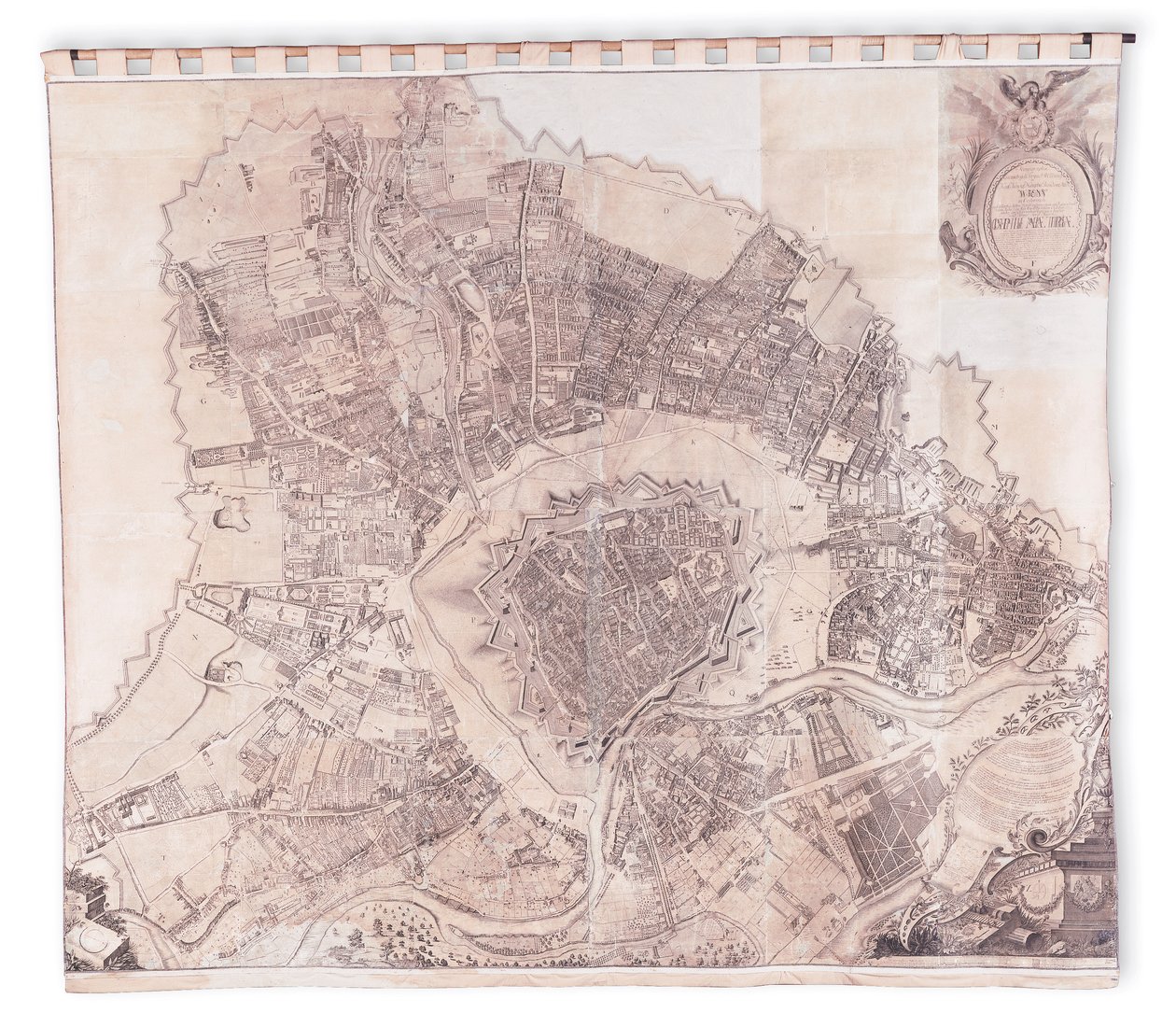 Wienväggkarta, 1776 eller 77 av Joseph Daniel Huber