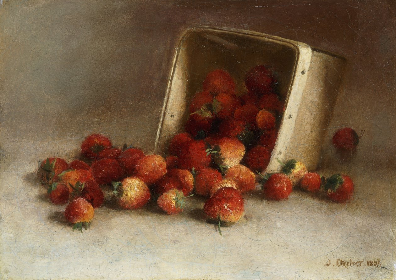 Låda med jordgubbar, 1897 av Joseph Decker