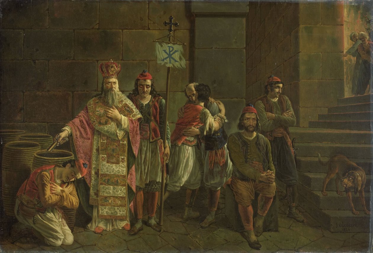 The Last Defenders of Missolonghi, 22 april 1826: en episod från det grekiska frihetskriget av Joseph Denis Odevaere