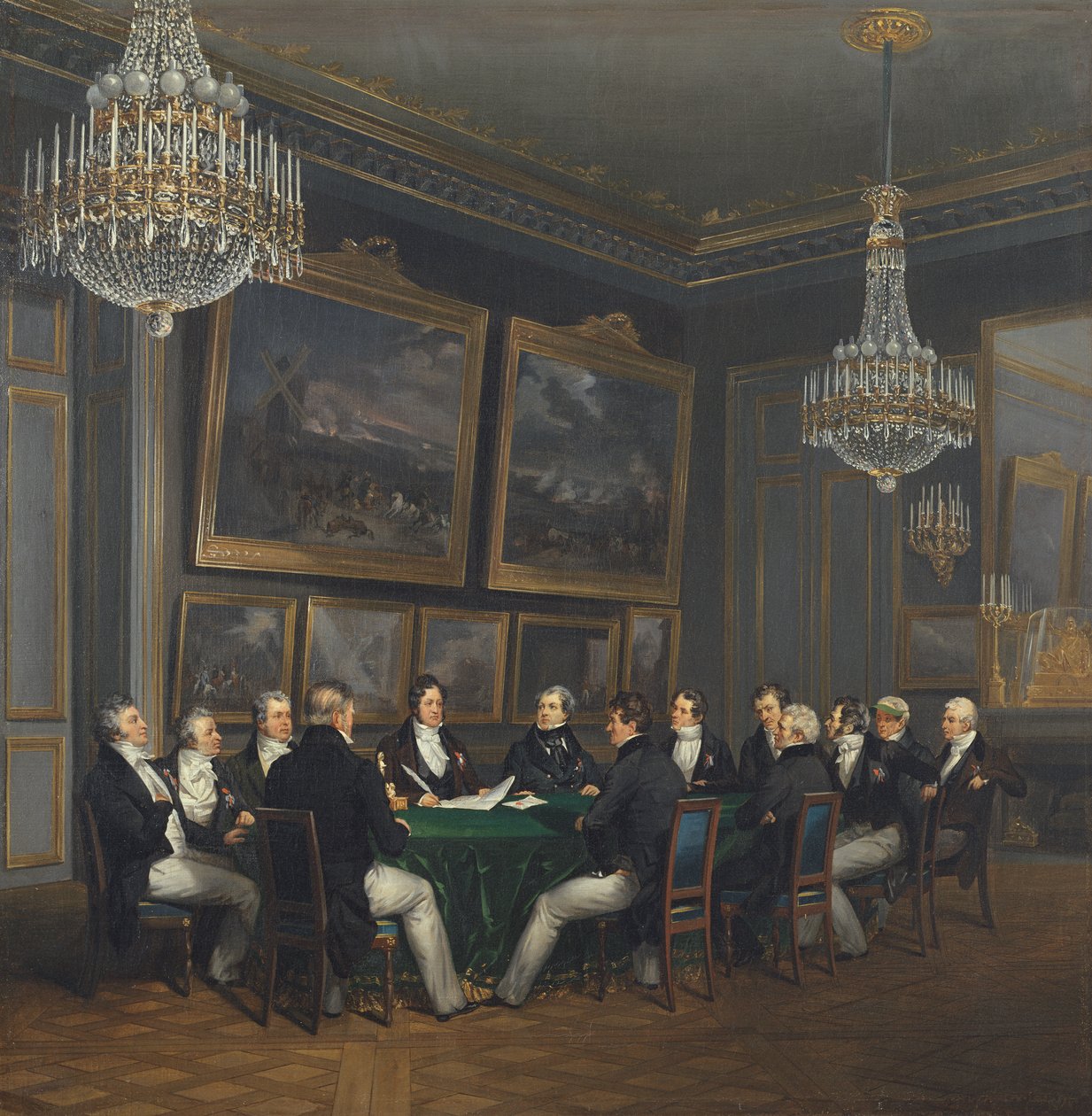 Louis Philippe (1773-1850) hertig av Orleans, undertecknar kungörelsen av rikets generallöjtnant, 31 juli 1830 av Joseph Desire Court