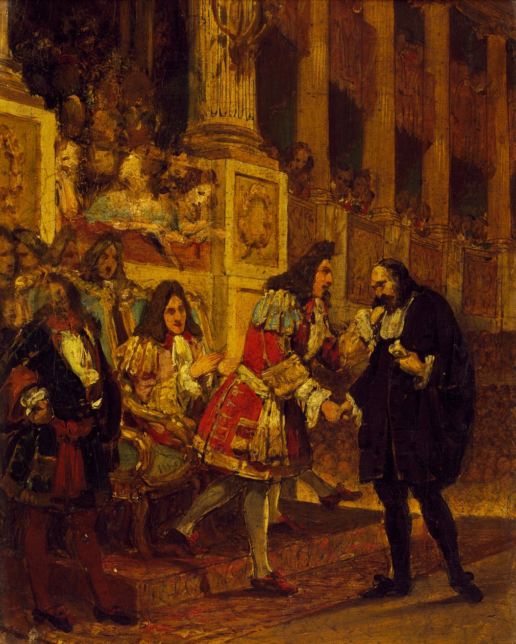 Pierre Corneille tas emot av Grand Conde av Joseph Desire Court