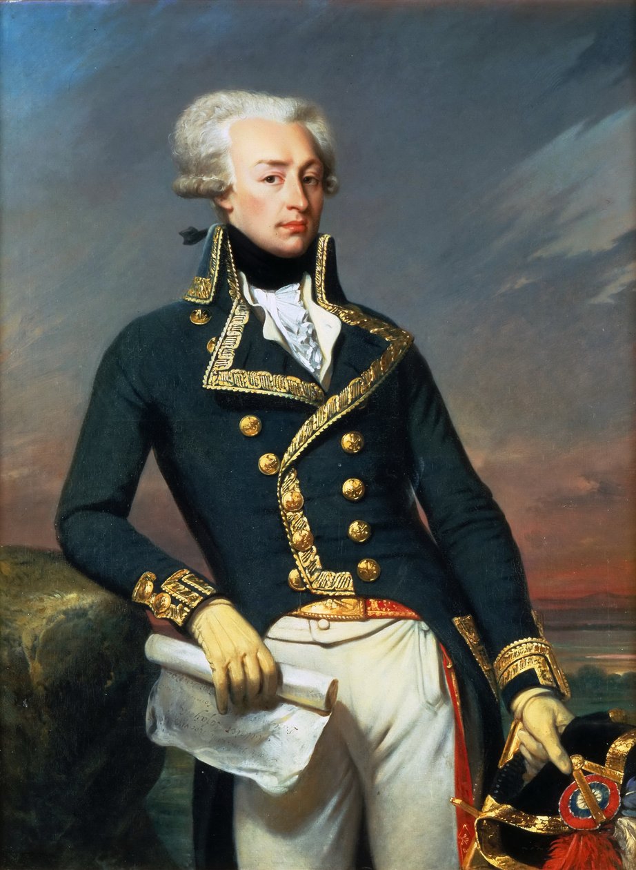 Porträtt av Gilbert Motier markisen De La Fayette 1757-1834, som generallöjtnant, 1791 av Joseph Desire Court