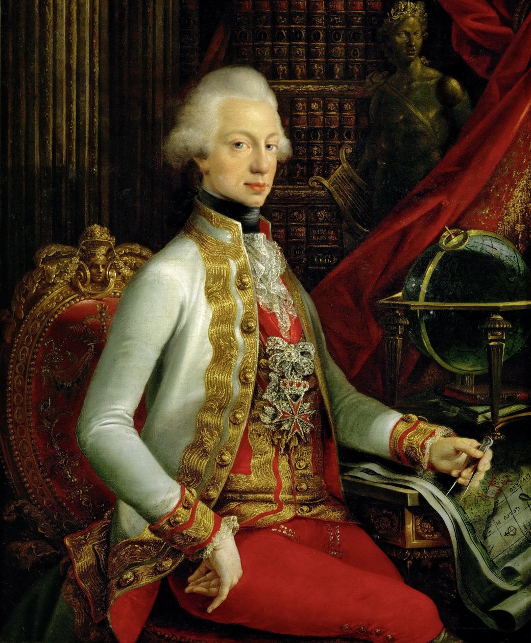Storhertig Ferdinand III av Toscana 1769-1824 sitter i sitt bibliotek, 1797 av Joseph Dorffmeister