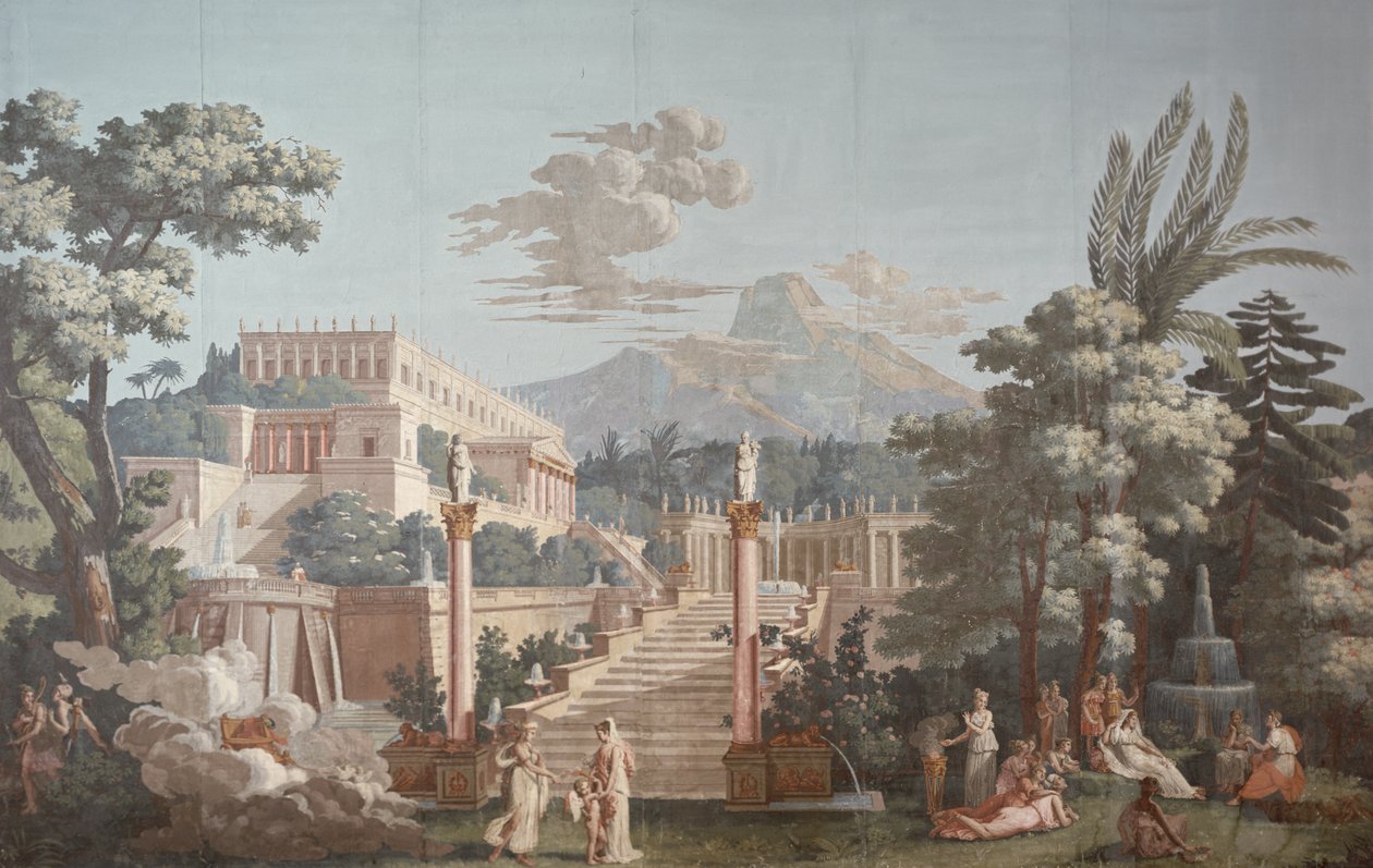 Wallpaper design depicting Telemachus av Joseph Dufour