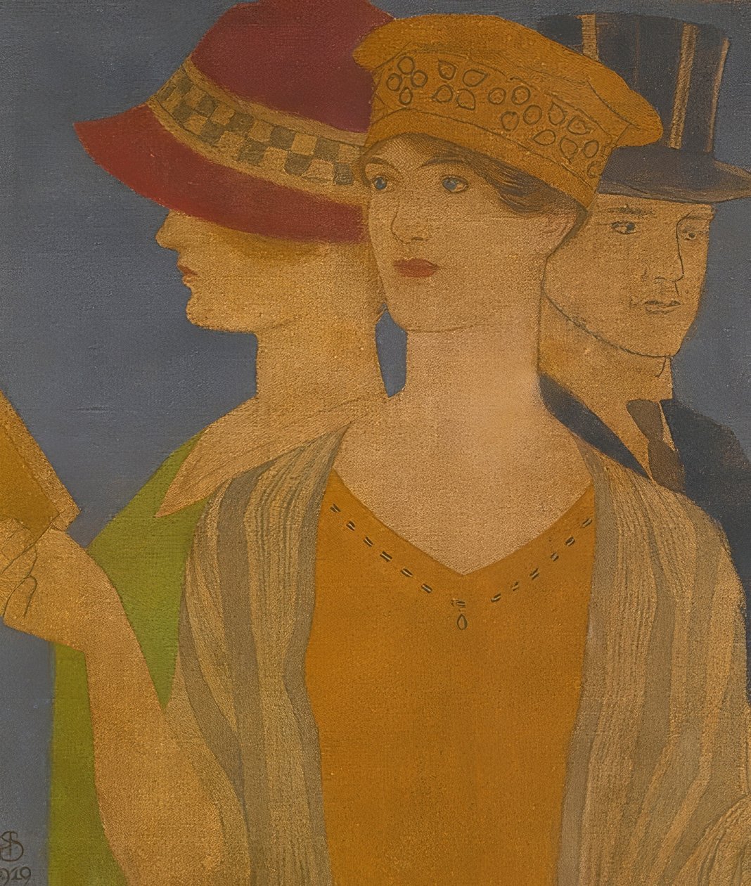 Ausstellungsbesucher (Besökare på en utställning). 1919 av Joseph Edward Southall