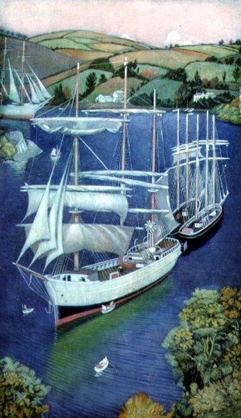 Briggar i Fowey, Cornwall av Joseph Edward Southall