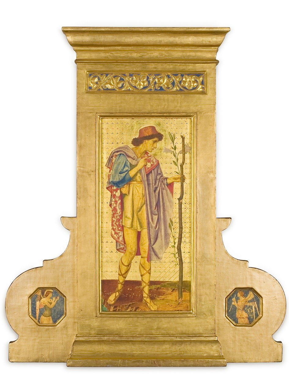 Crystofore, 1898-99 (blandade medier på bearbetad bladguldpanel) av Joseph Edward Southall