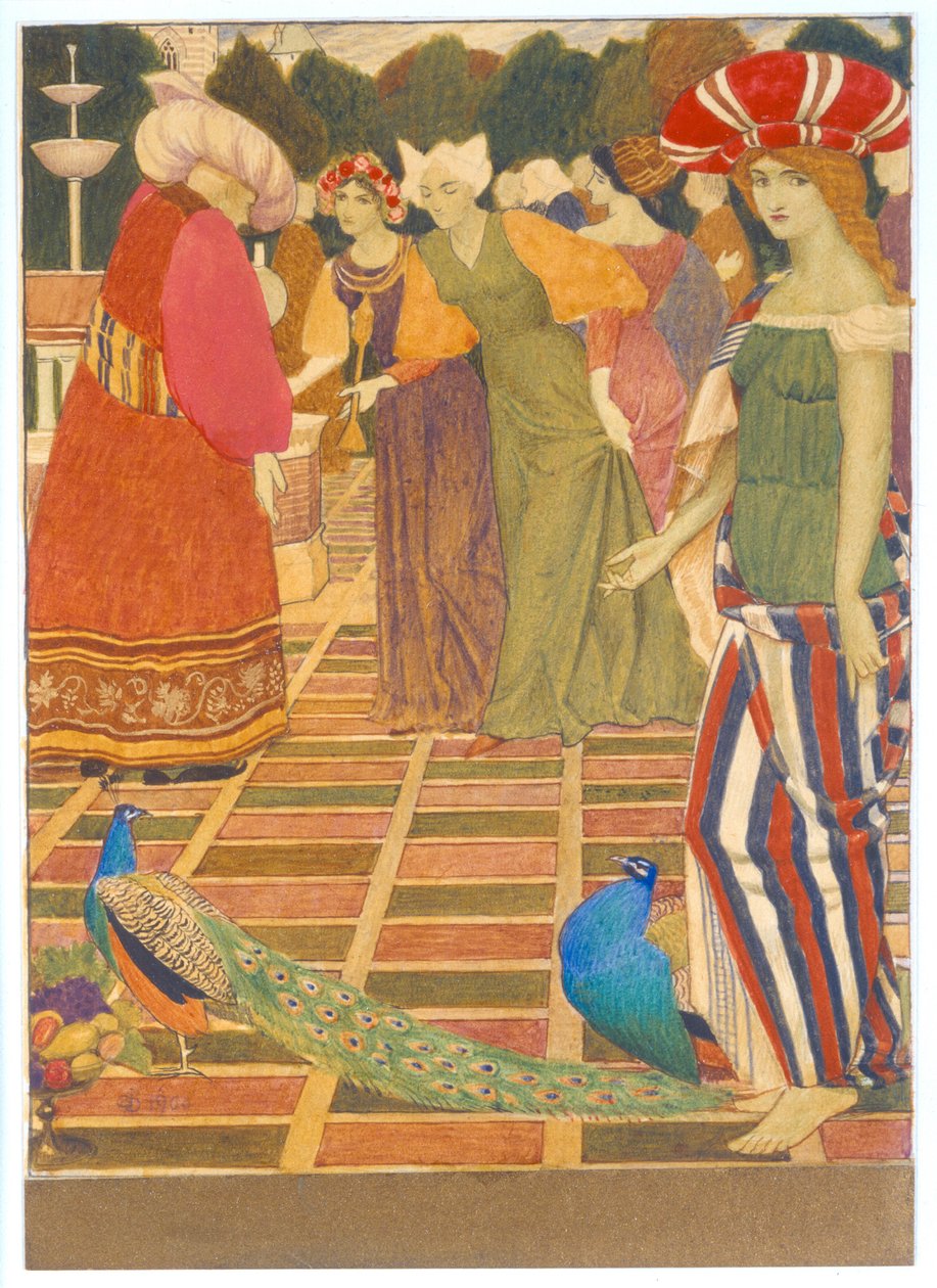 Nya lampor för gamla, 1900 (bläck, wc och guldfärg) av Joseph Edward Southall