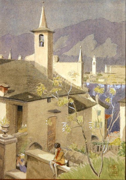 Norditaliensk stadsbild av Joseph Edward Southall