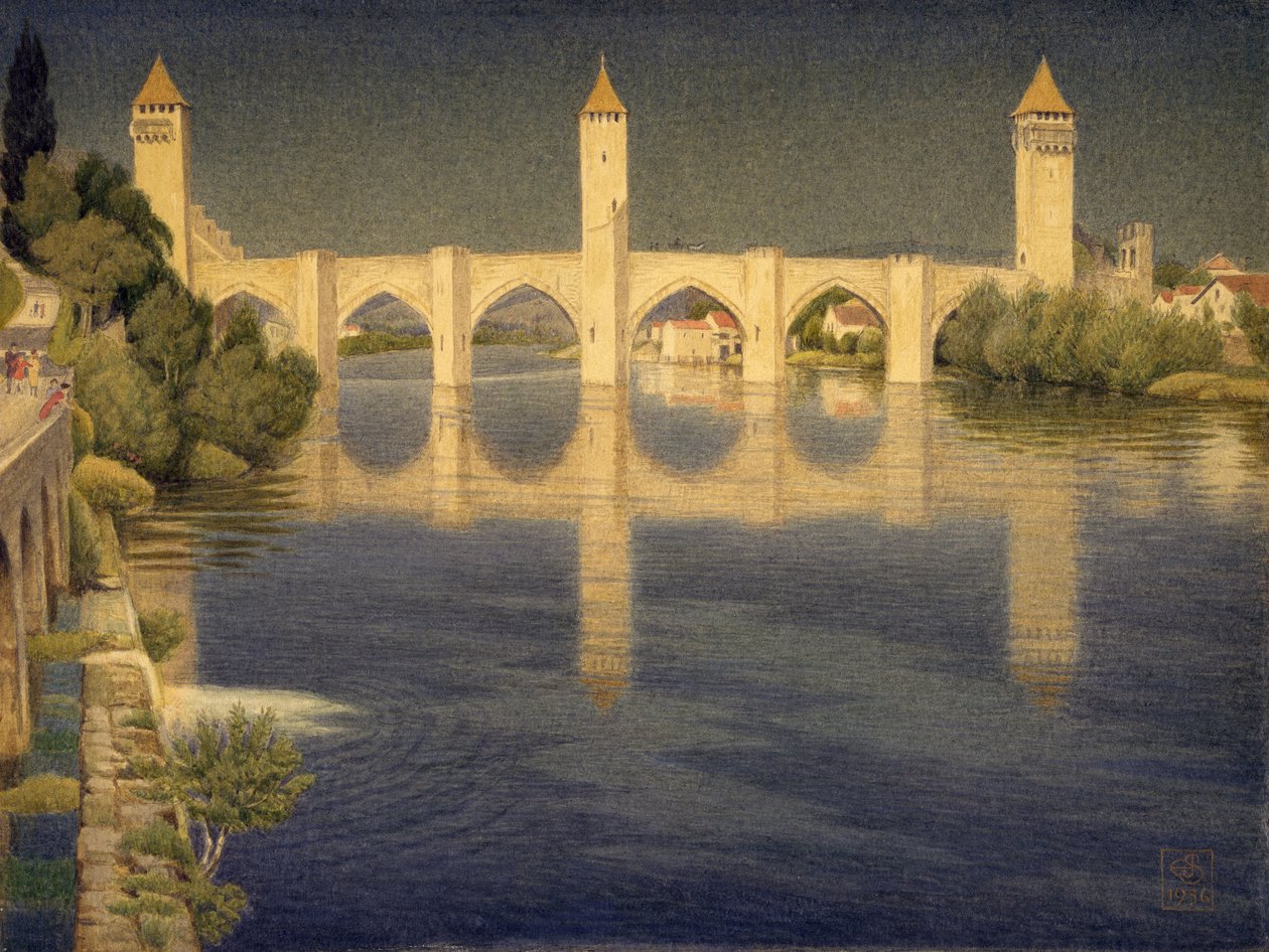 Pont Valentre, Cahors, södra sidan av Joseph Edward Southall