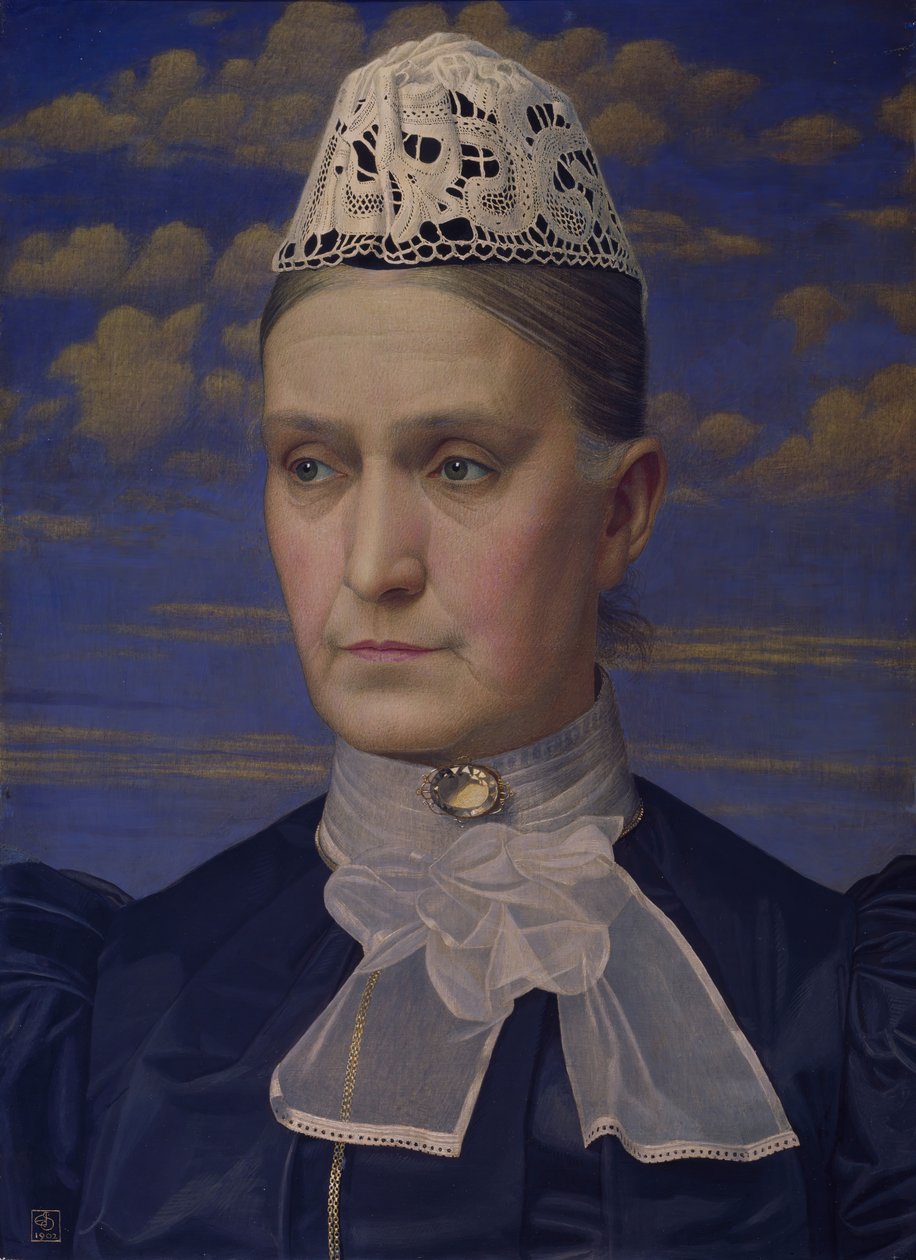 Porträtt av konstnärens mor, 1902. av Joseph Edward Southall