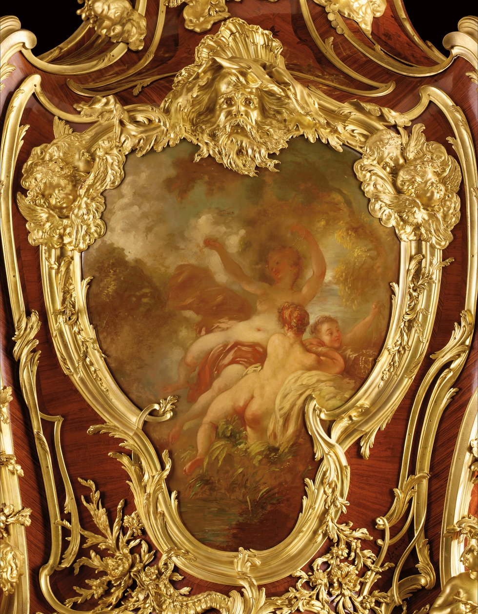 Detalj av en dekorerad serre-bijoux av Joseph Emmanuel Zwiener