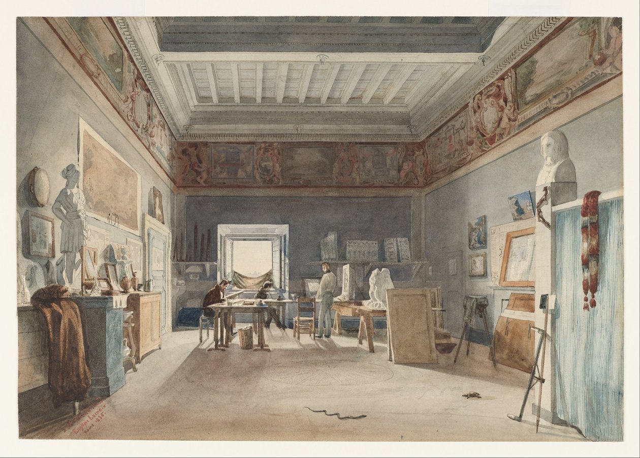 En studio i Villa Medici, Rom av Joseph Eugène Lacroix