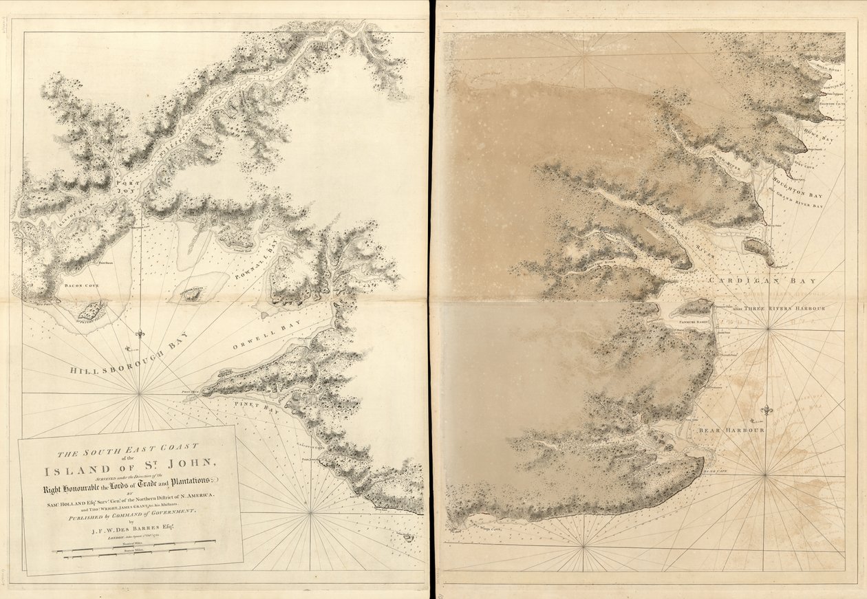 The Atlantic Neptune, publicerar för användning av Royal Navy of Great Britain, av Joseph F. W. Des Barres