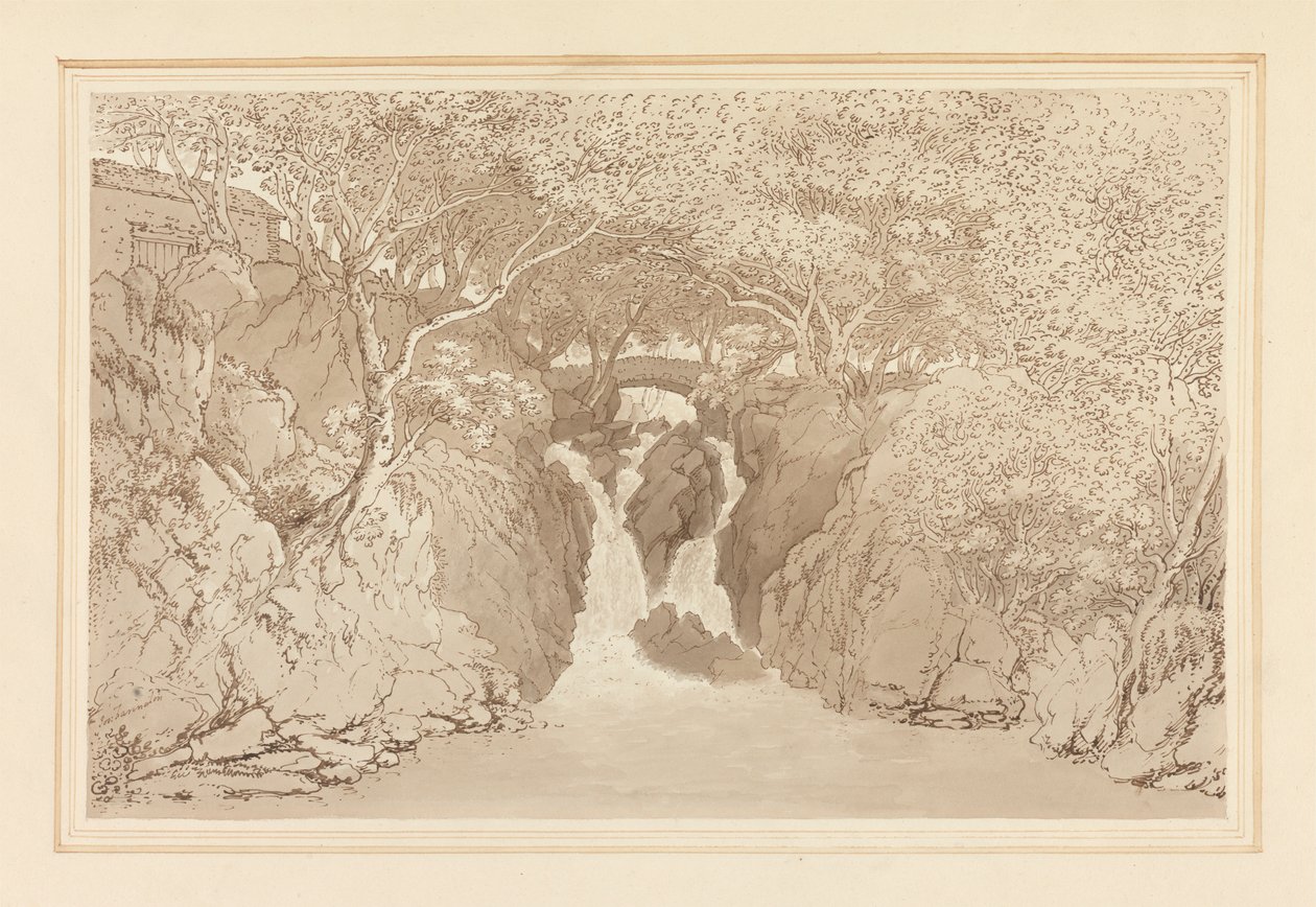 下の滝 Rydalswedish av Joseph Farington