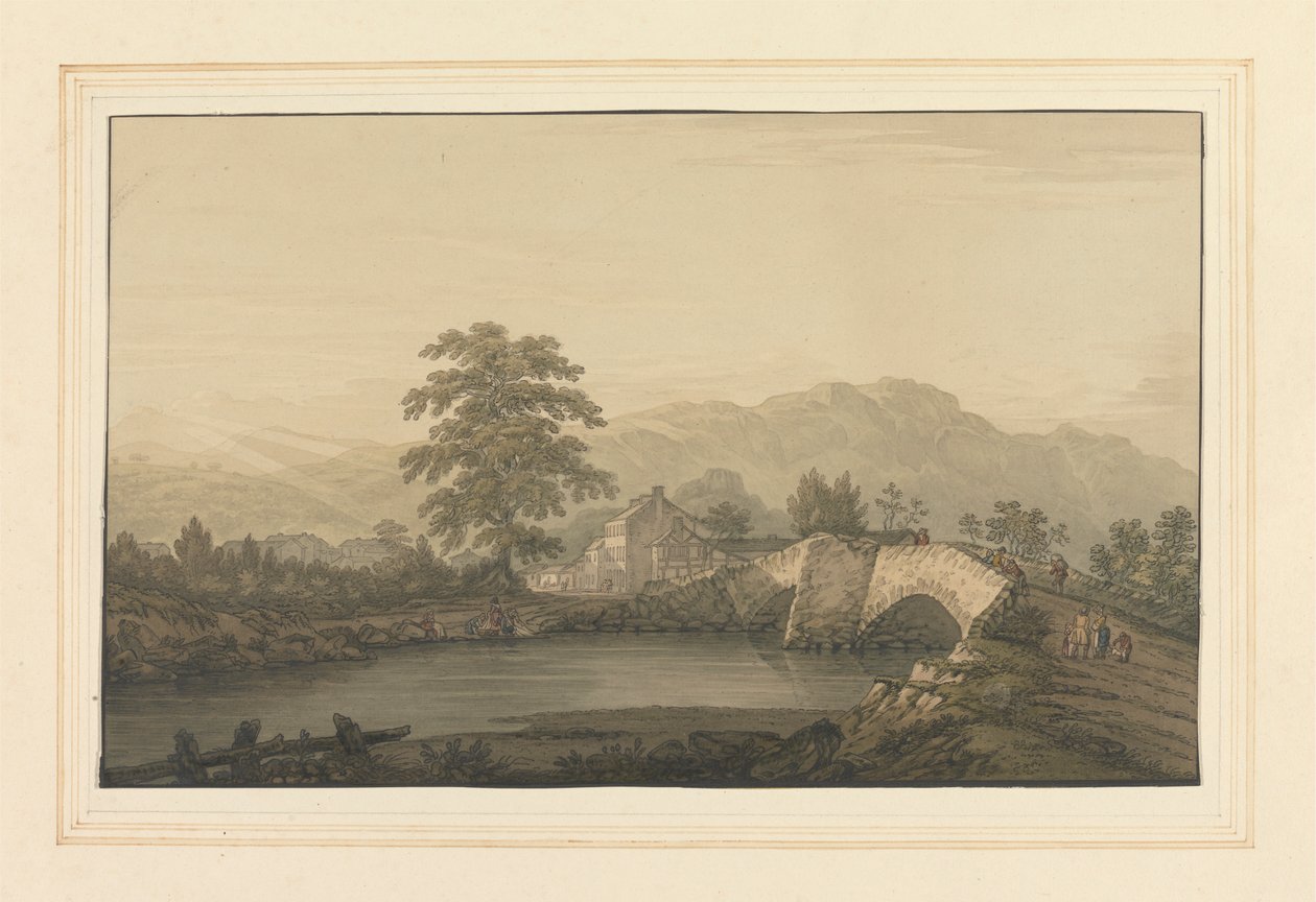 Nej. Ingång till Keswick & Bridge av Joseph Farington