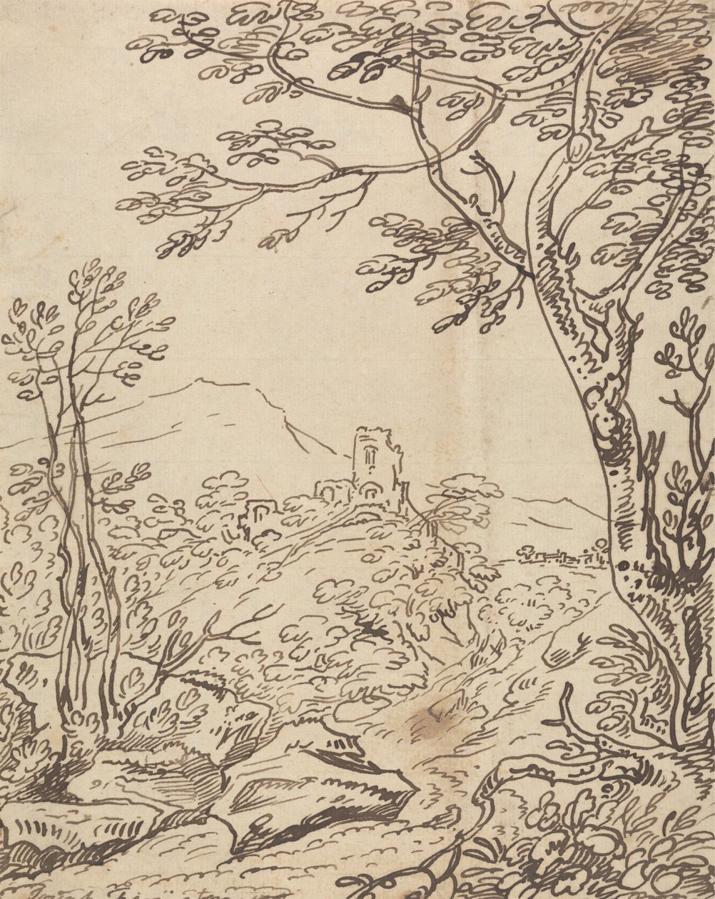 Trees and a Distant Castleスウェーデン語 av Joseph Farington