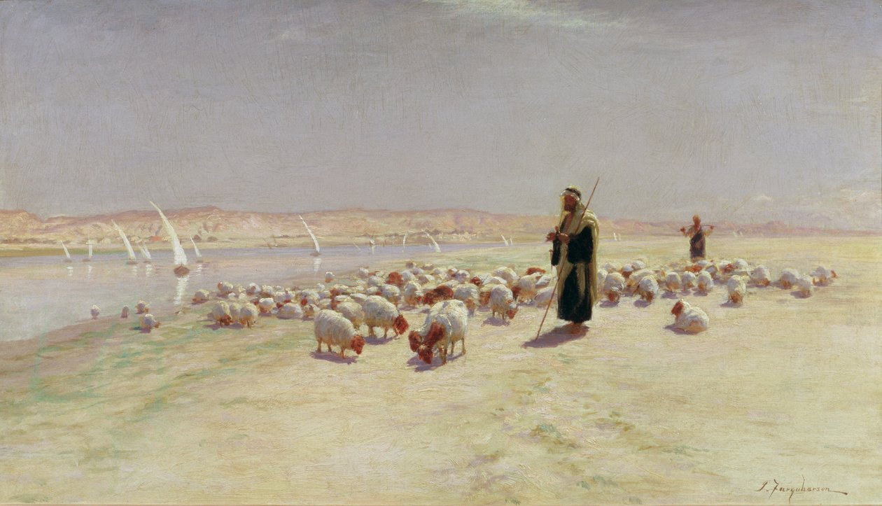 Han körde dem på sandvägen..., 1891 av Joseph Farquharson